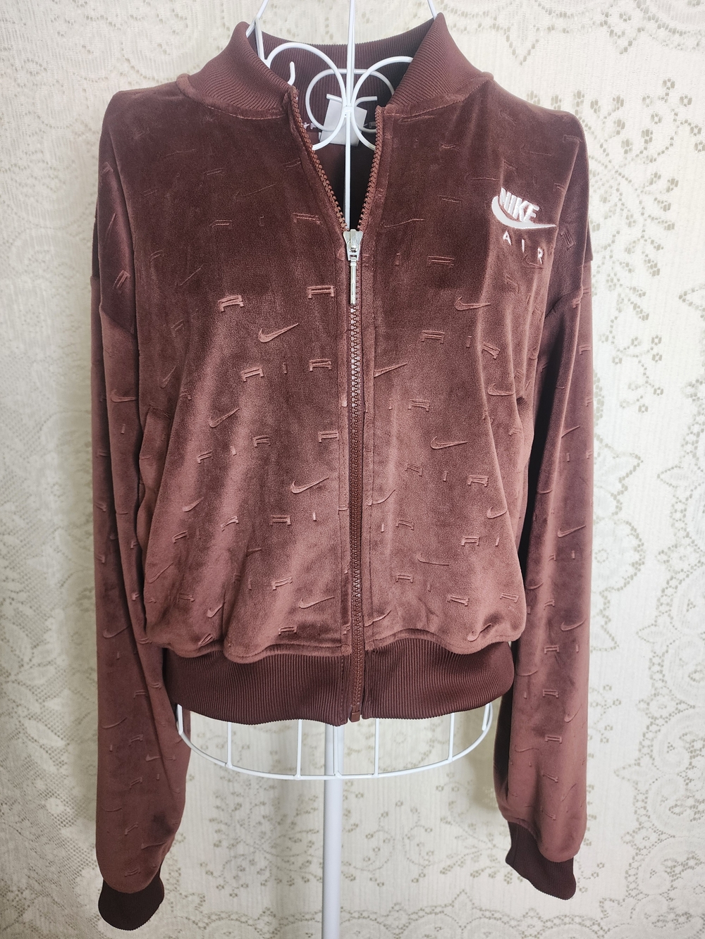 Nike Brown Velvet Women's Bomber Jacket